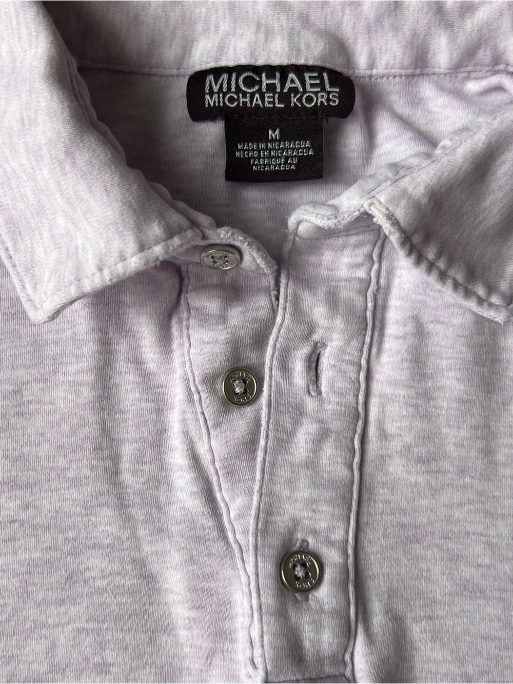 Michael Kors Men’s Light Lavender Cotton Polo - Picture 2 of 2